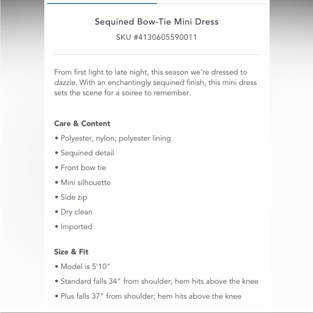 Anthropologie NWT Sequined Bow-Tie Mini
Dress Size 14W. - Picture 9 of 14